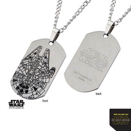 Star Wars 'Millennium Falcon' Steel Dog tag Necklace